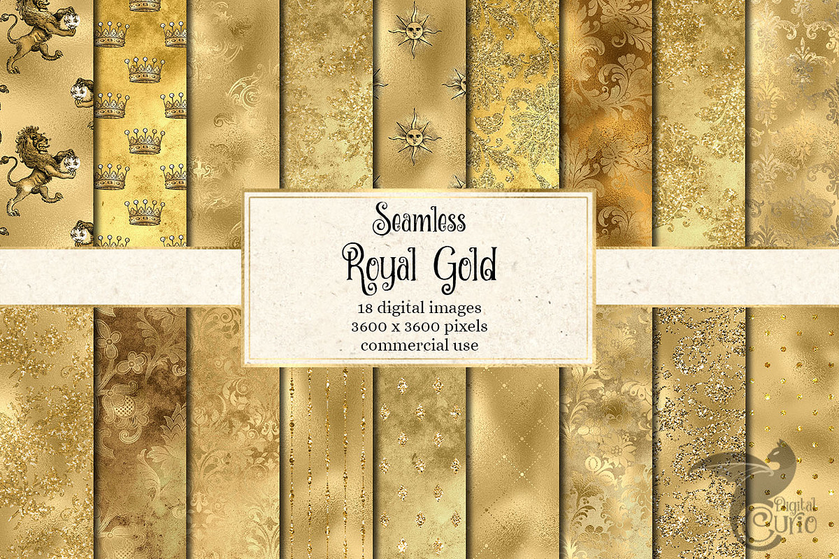 Royal Gold Digital Paper in Textures - product preview 8