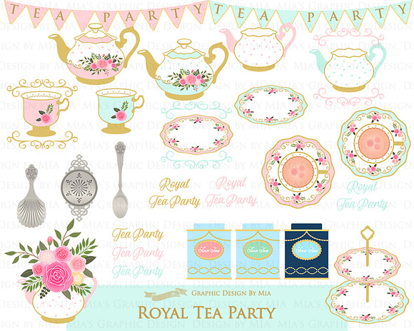 Tea, Tea Party, Afternoon Tea in Illustrations - product preview 3