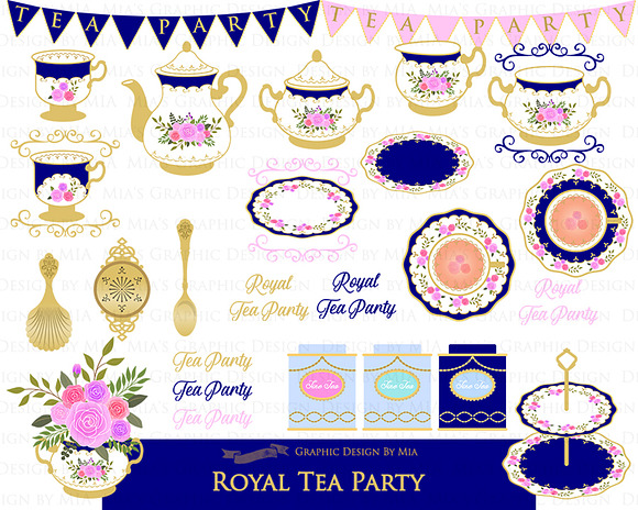 Tea, Tea Party, Afternoon Tea in Illustrations - product preview 3