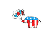American Elephant Vote Drawing