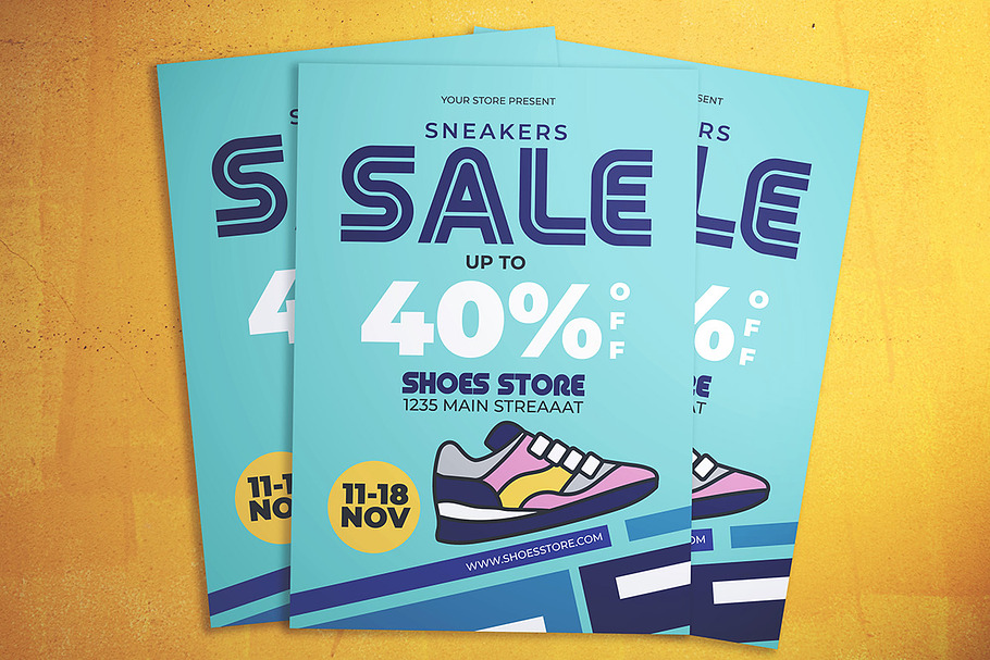 Shoes Sale Flyer in Flyer Templates - product preview 8