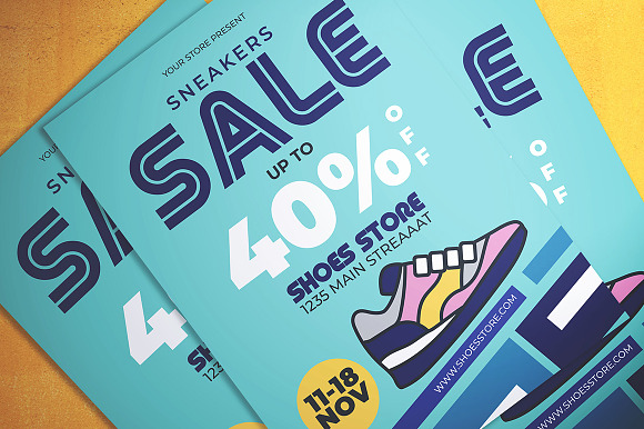 Shoes Sale Flyer in Flyer Templates - product preview 2