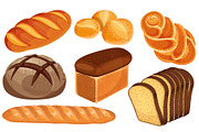 Vector bread icons set