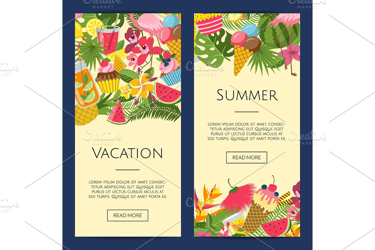 Vector summer cocktails, flamingo in Graphics - product preview 8