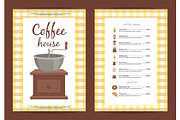 Vector cartoon coffee house menu