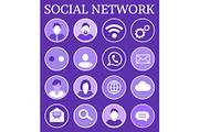 Social Network Poster Icons Vector