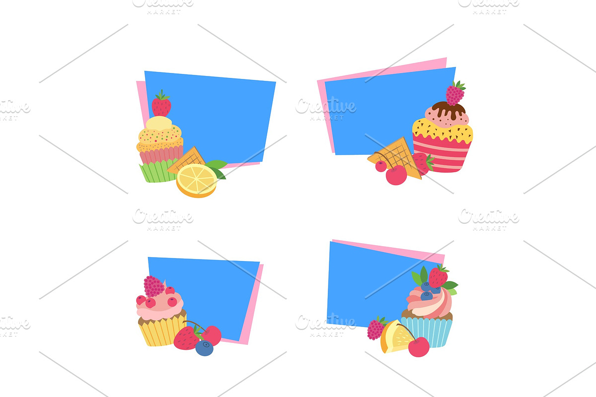 Vector cute cartoon muffins or in Graphics - product preview 8