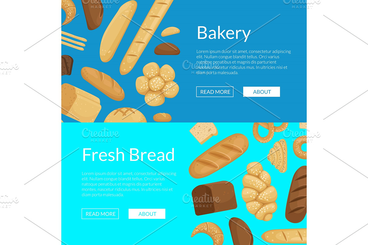 Vector cartoon bakery elements web in Graphics - product preview 8