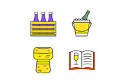 Alcohol color icons set