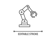 Industrial robotic arm linear icon
