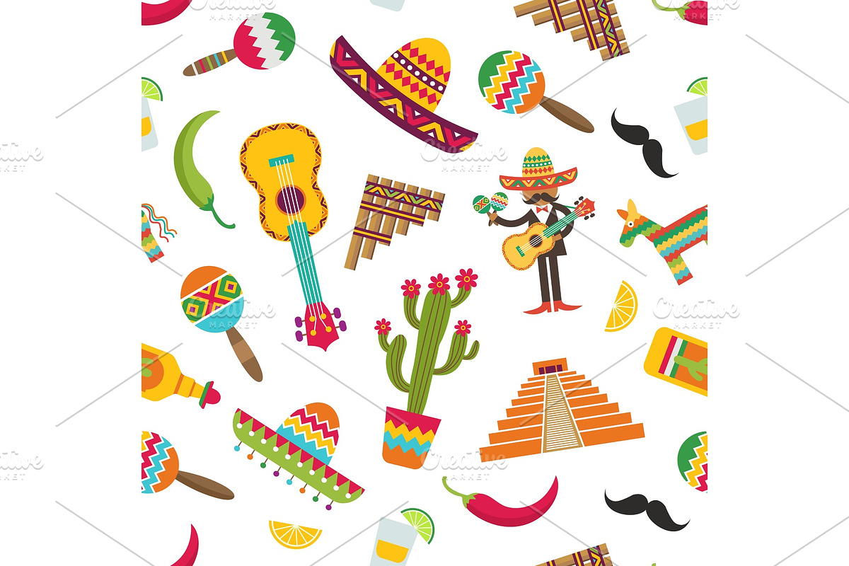 Vector flat Mexico attributes in Graphics - product preview 8