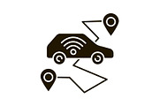 Self driving car glyph icon