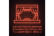 Theater stage neon light icon