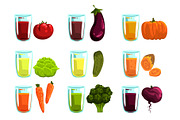 Vegetable juices set, carrot