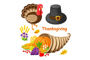 Thanksgiving Day Poster with Items