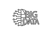 Big data linear icon