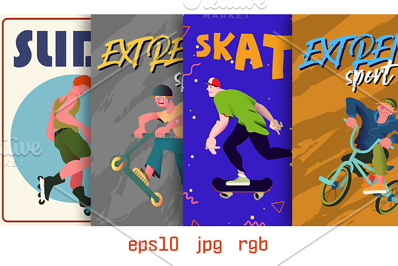 Skateboard & Rollerblade in Illustrations - product preview 1