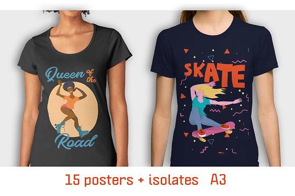 Skateboard & Rollerblade in Illustrations - product preview 2