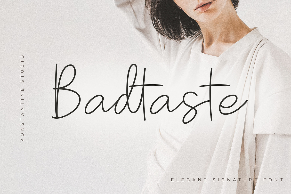 Badtaste - Elegant Signature Font in Script Fonts - product preview 8