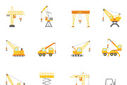 Building construction crane icons