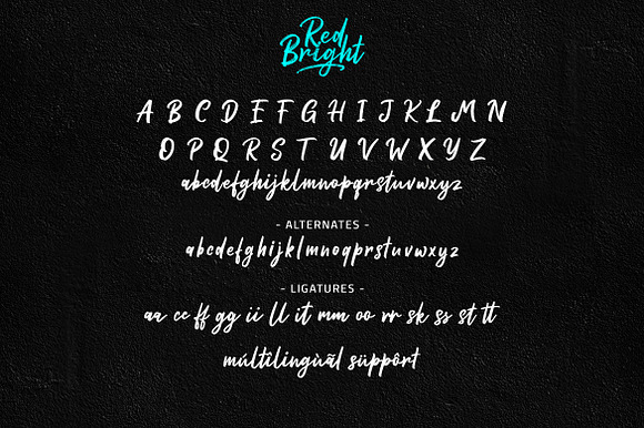 Red Bright - Brush Font in Script Fonts - product preview 5