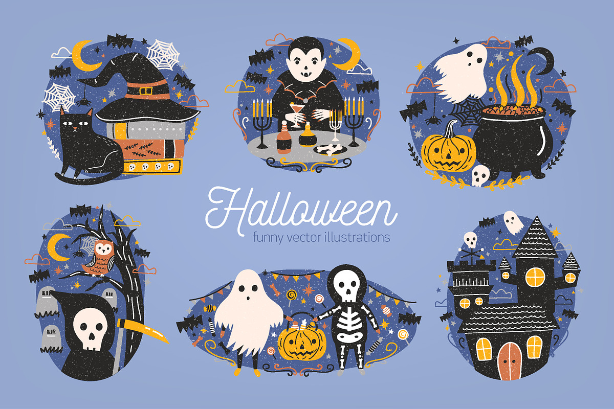 Funny Halloween set in Illustrations - product preview 8