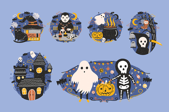 Funny Halloween set in Illustrations - product preview 1