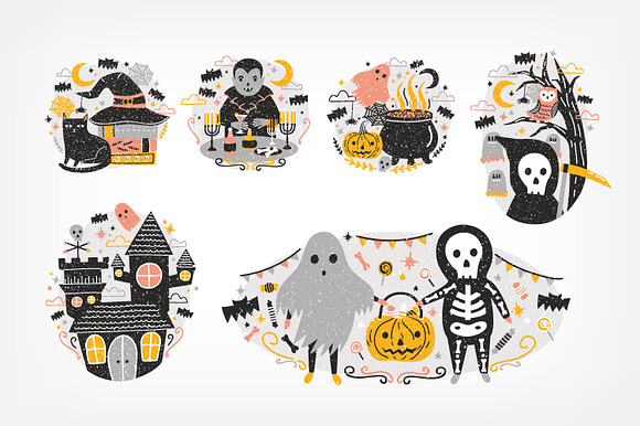 Funny Halloween set in Illustrations - product preview 2
