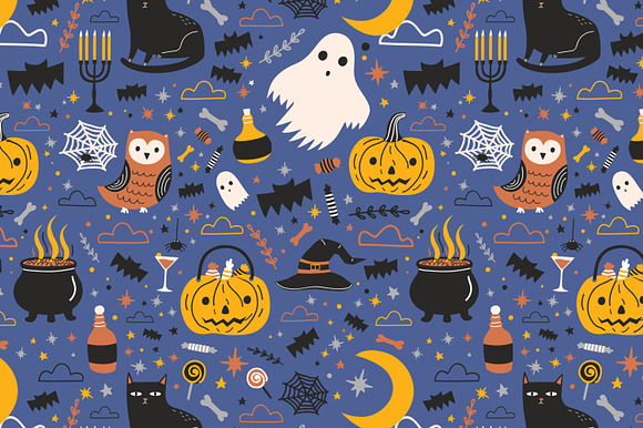 Halloween seamless, posters, banners in Illustrations - product preview 1