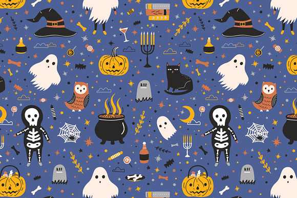Halloween seamless, posters, banners in Illustrations - product preview 3
