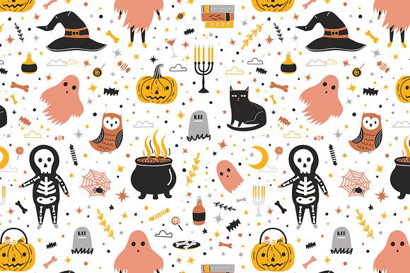 Halloween seamless, posters, banners in Illustrations - product preview 4