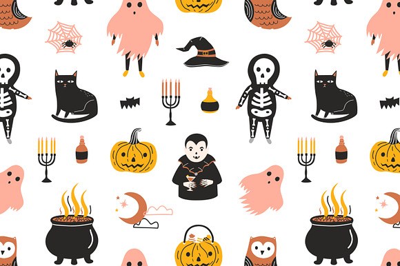 Halloween seamless, posters, banners in Illustrations - product preview 6