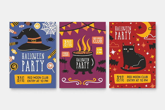 Halloween seamless, posters, banners in Illustrations - product preview 7