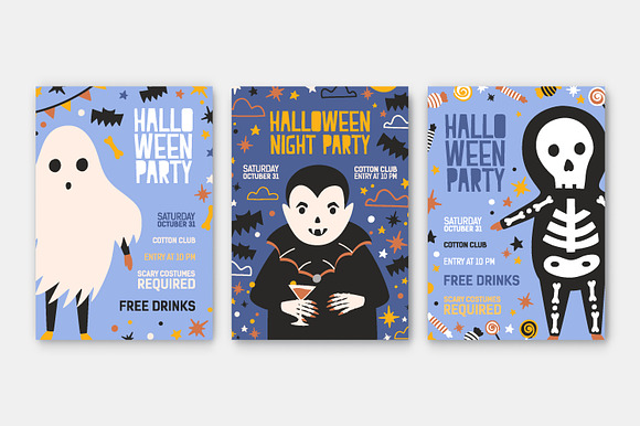 Halloween seamless, posters, banners in Illustrations - product preview 8