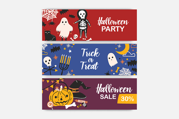 Halloween seamless, posters, banners in Illustrations - product preview 9