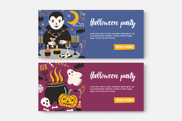 Halloween seamless, posters, banners in Illustrations - product preview 10