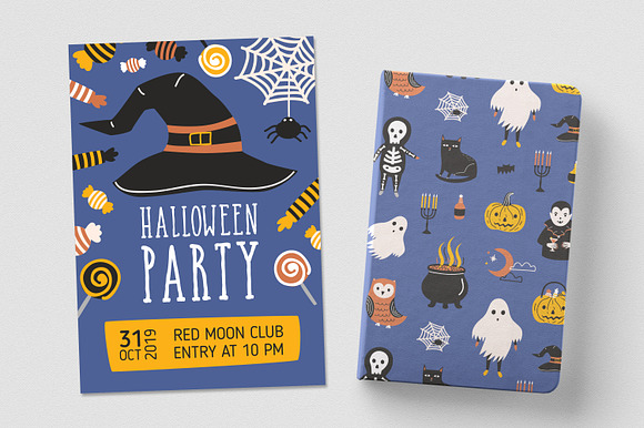 Halloween seamless, posters, banners in Illustrations - product preview 13