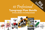 Typography Flyer Templates Bundle 10