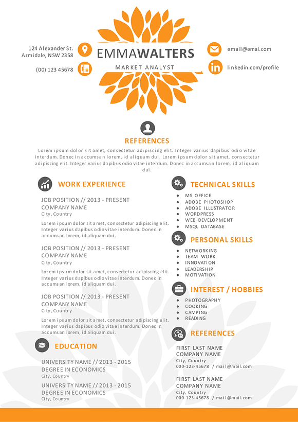 Chrysanthemum resume in Resume Templates - product preview 2