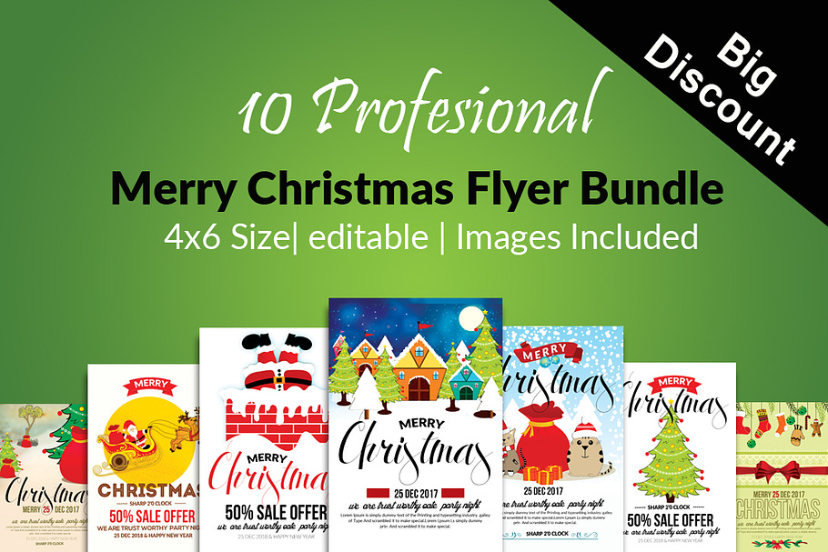 Christmas Greeting Flyers Bundle 10 in Flyer Templates - product preview 8