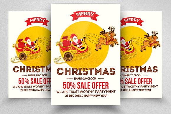 Christmas Greeting Flyers Bundle 10 in Flyer Templates - product preview 1