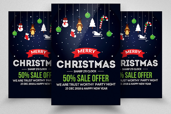 Christmas Greeting Flyers Bundle 10 in Flyer Templates - product preview 2