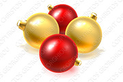 Gold and Red Christmas Bauble Balls