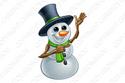 Christmas Snowman Ponting Cartoon