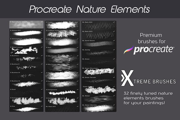 Procreate Nature Elements in Photoshop Brushes - product preview 1