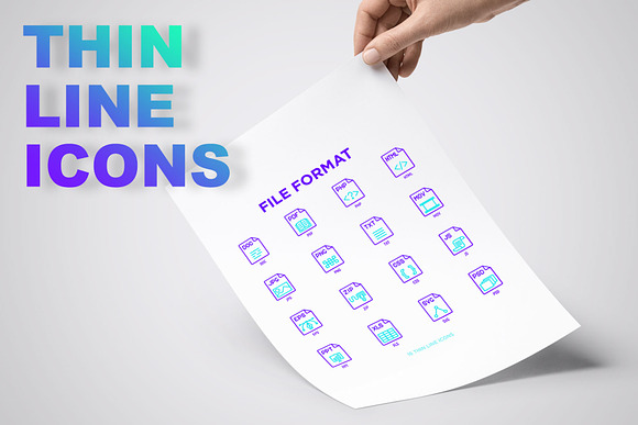 File Format | 16 Thin Line Icons Set in Icons - product preview 2
