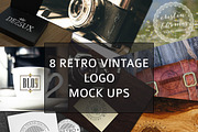 8 Retro Vintage Logo Mock ups vol1