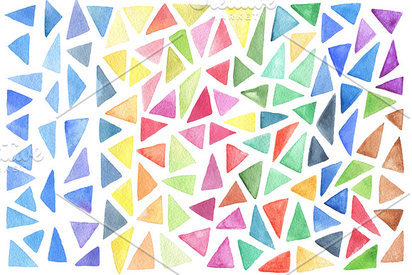 Watercolor Triangles Design Kit in Illustrations - product preview 1