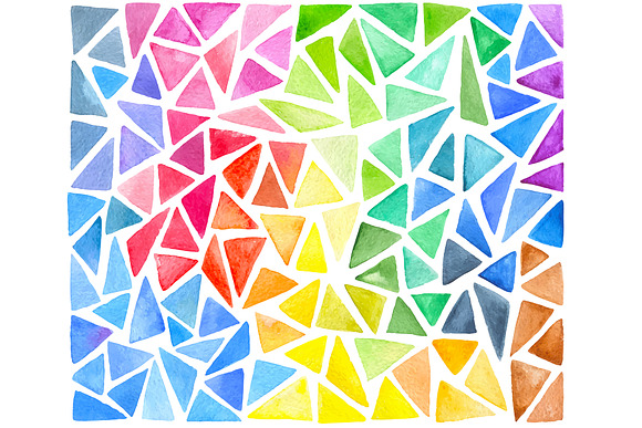 Watercolor Triangles Design Kit in Illustrations - product preview 2