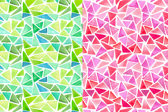 Watercolor Triangles Design Kit in Illustrations - product preview 4